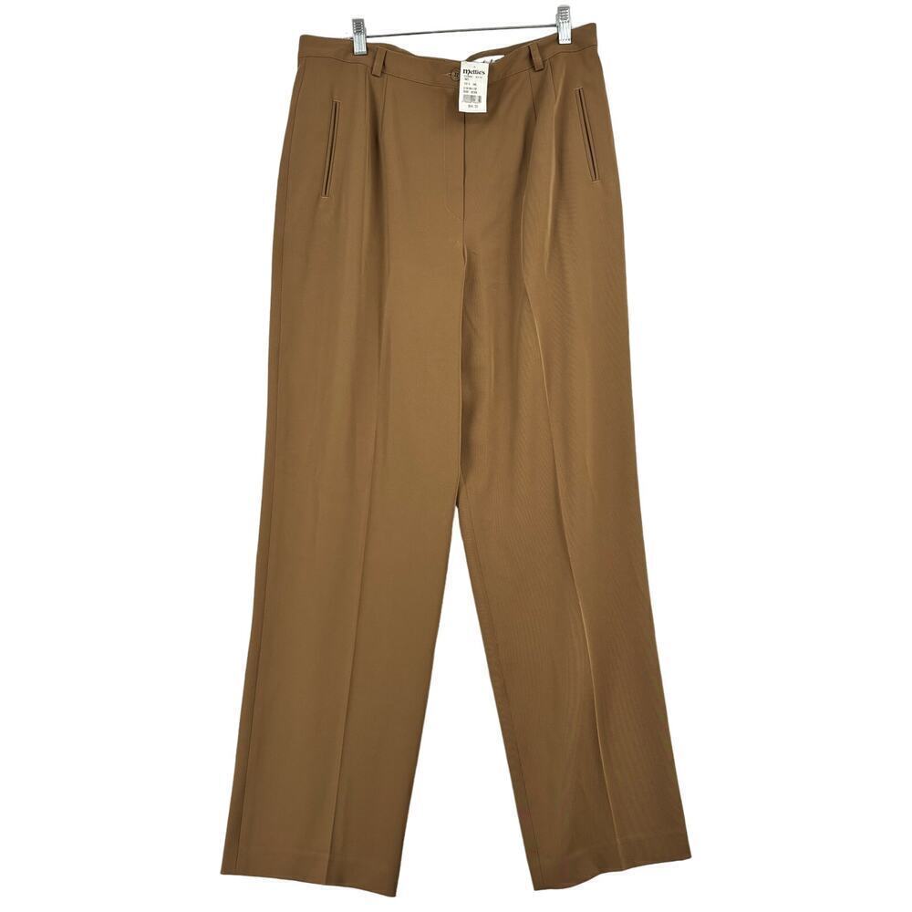 Mondo II Sonia High Rise Trouser‎ Pants Pleated Stretch Knit Camel Size 16